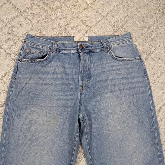 Free People Jeans Women's 29 Blue Light Stone Maggie Straight Distressed Cotton - Picture 2 of 10